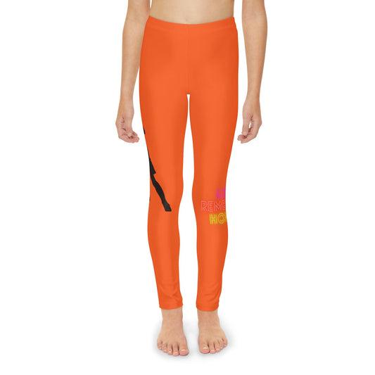 Youth Full-Length Leggings: Soccer Orange