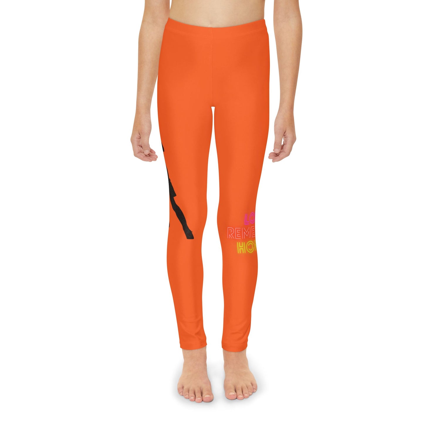 Youth Full-Length Leggings: Soccer Orange