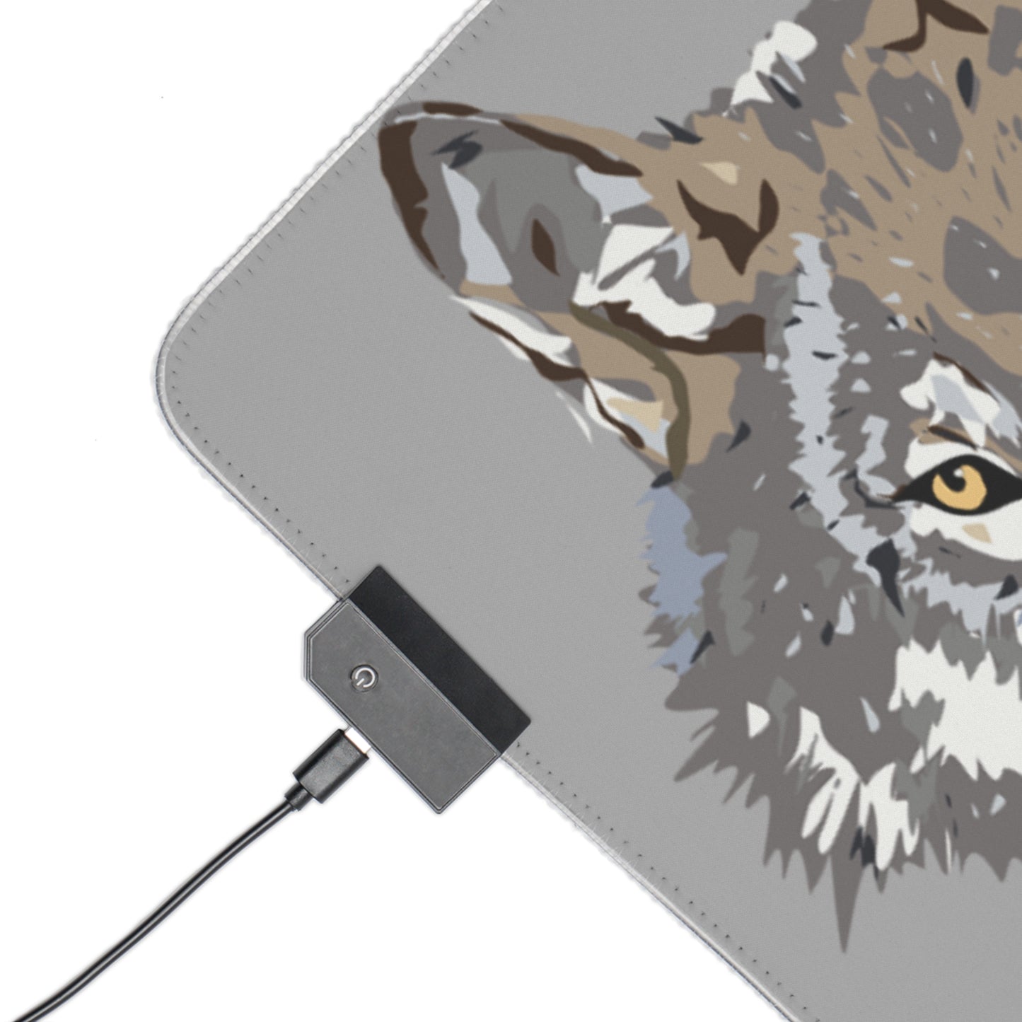 LED Gaming Mouse Pad: Wolves Lite Grey