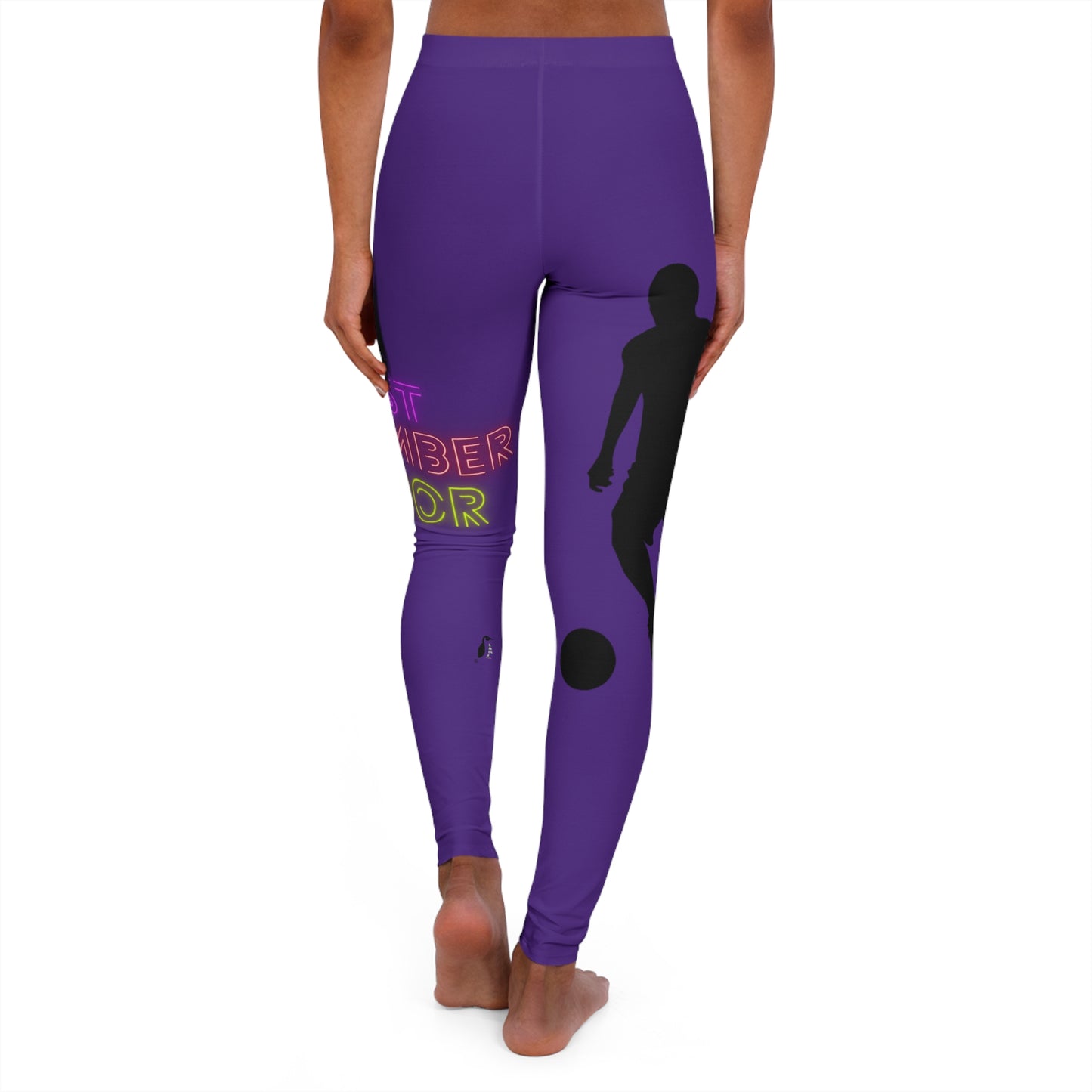 Women's Spandex Leggings: Soccer Purple