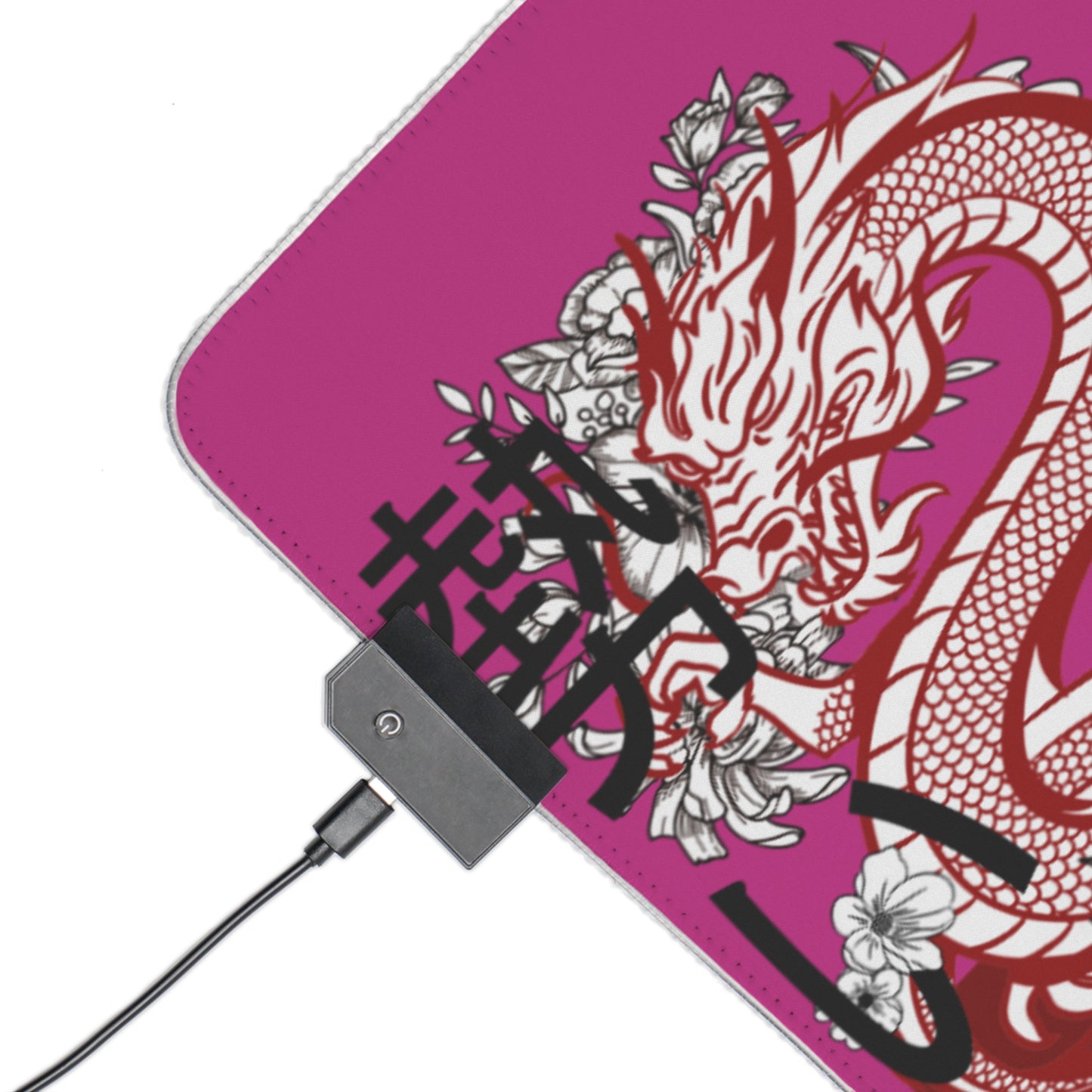 LED Gaming Mouse Pad: Dragons Pink