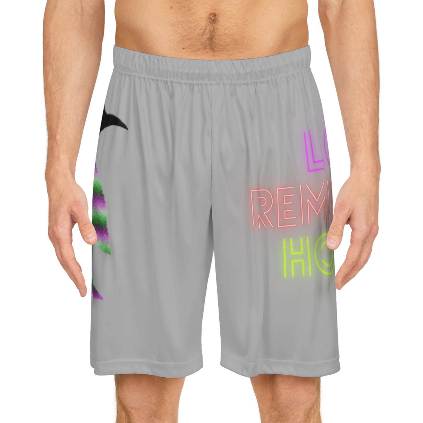 Basketball Shorts: Crazy Penguin World Logo Lite Grey