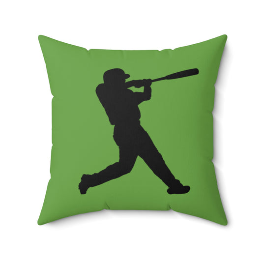 Spun Polyester Square Pillow: Baseball Green
