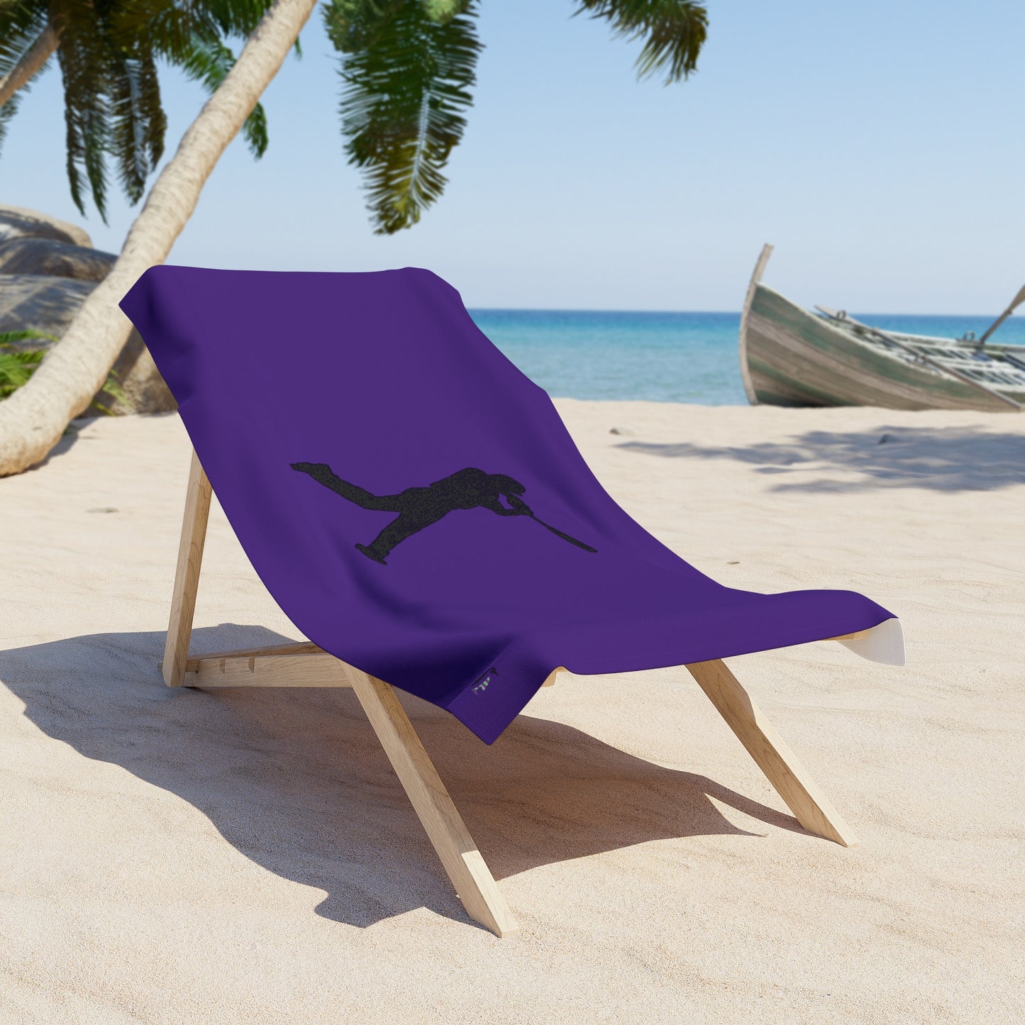 Beach Towel: Baseball Purple