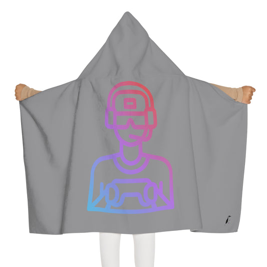 Youth Hooded Towel: Gaming Grey