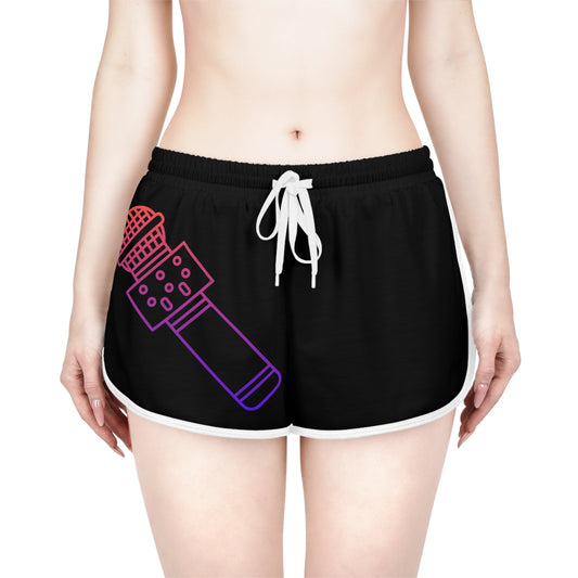 Women's Relaxed Shorts: Music Black