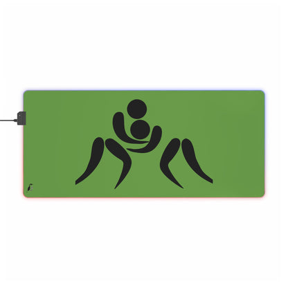 LED Gaming Mouse Pad: Wrestling Green