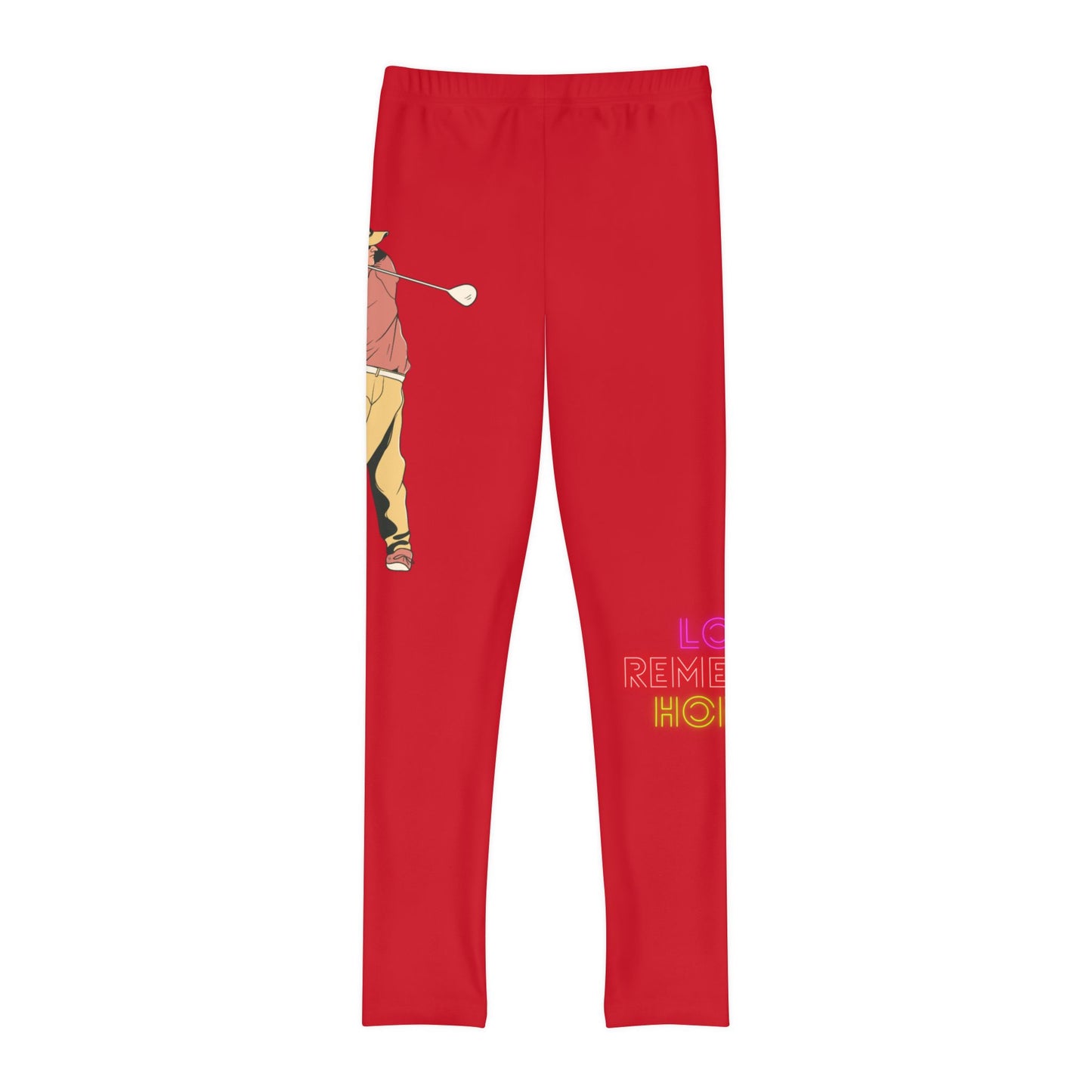 Youth Full-Length Leggings: Golf Dark Red