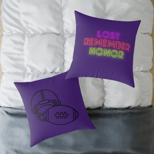 Spun Polyester Pillow: Football Purple