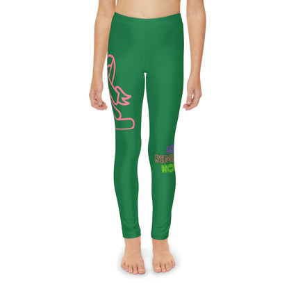 Youth Full-Length Leggings: Fight Cancer Dark Green