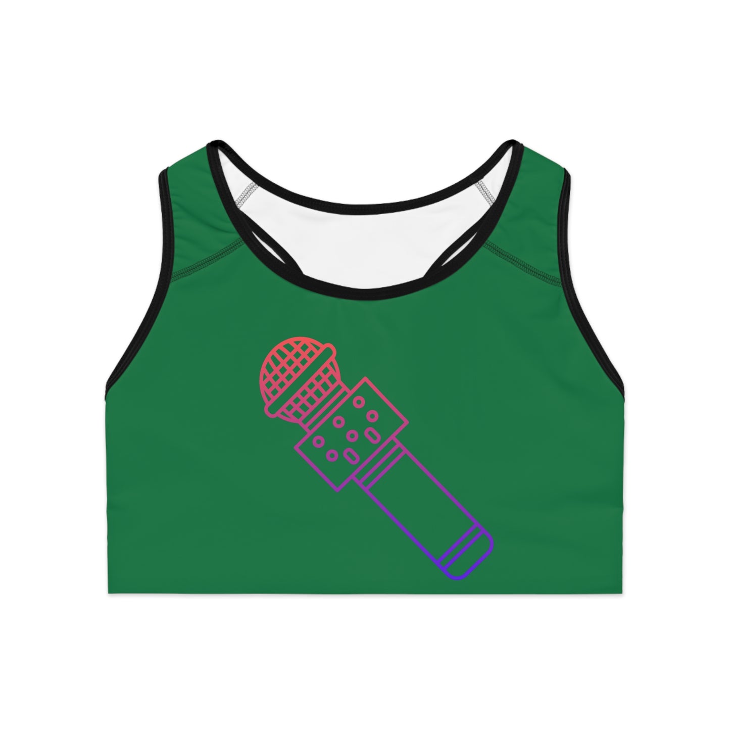 Sports Bra: Music Dark Green