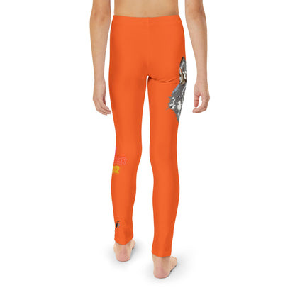 Youth Full-Length Leggings: Wolves Orange