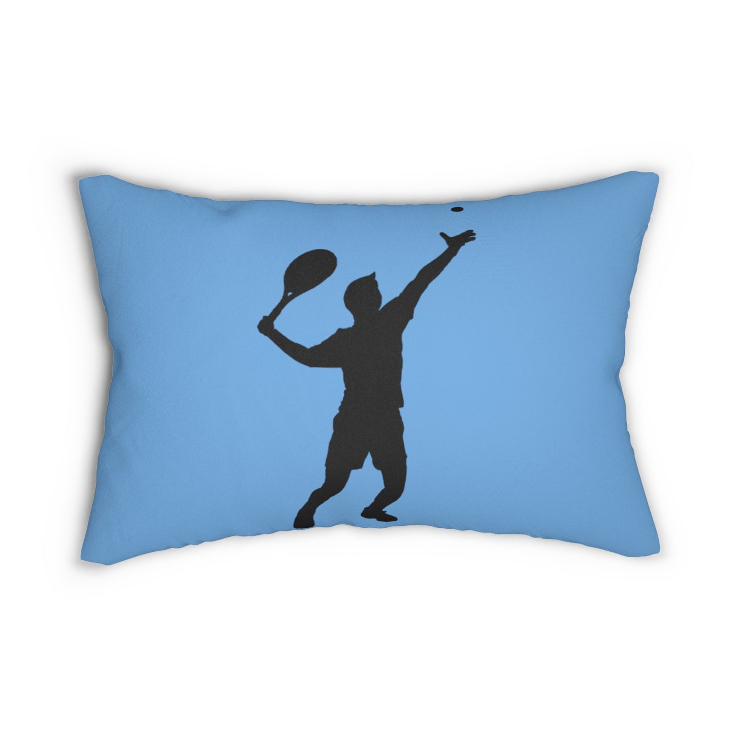 Spun Polyester Lumbar Pillow: Tennis Lite Blue