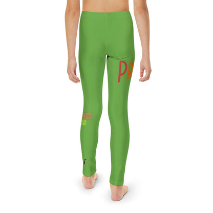 Youth Full-Length Leggings: LGBTQ Pride Green