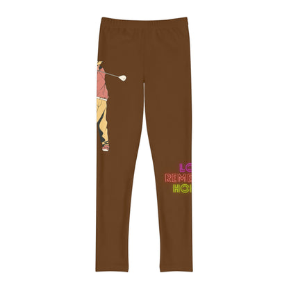 Youth Full-Length Leggings: Golf Brown