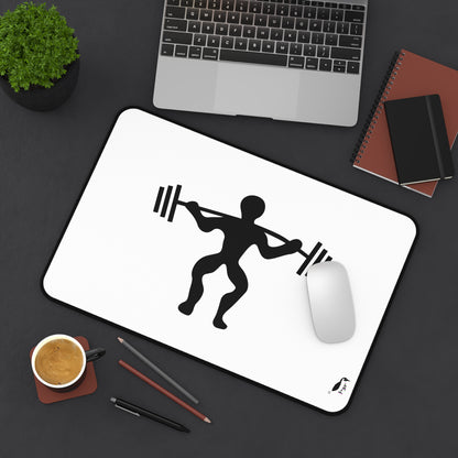 Desk Mat: Weightlifting White