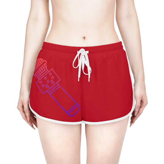 Women's Relaxed Shorts: Music Dark Red
