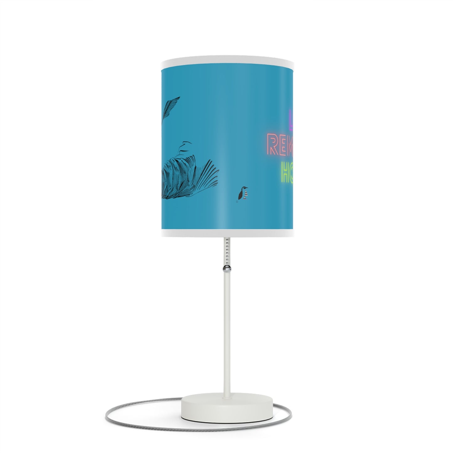 Lamp on a Stand, US|CA plug: Writing Turquoise 