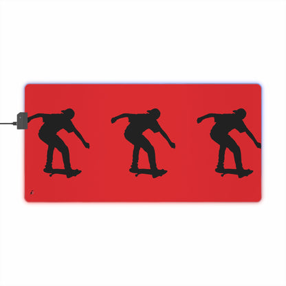 LED Gaming Mouse Pad: Skateboarding Red