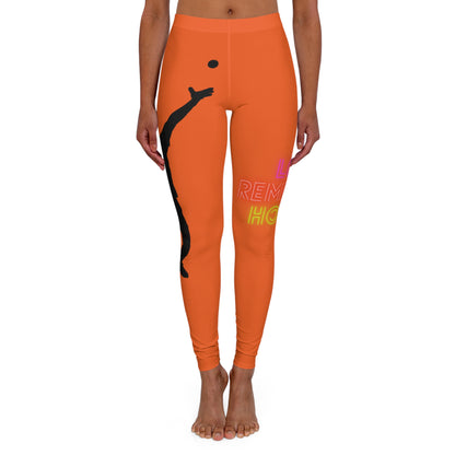 Women's Spandex Leggings: Tennis Orange