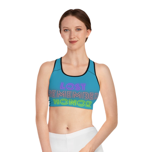 Sports Bra: Lost Remember Honor Turquoise