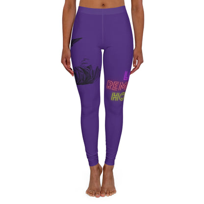 Women's Spandex Leggings: Writing Purple