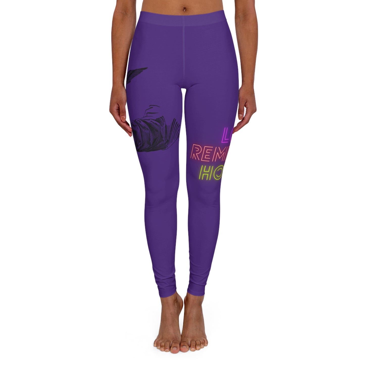 Women's Spandex Leggings: Writing Purple