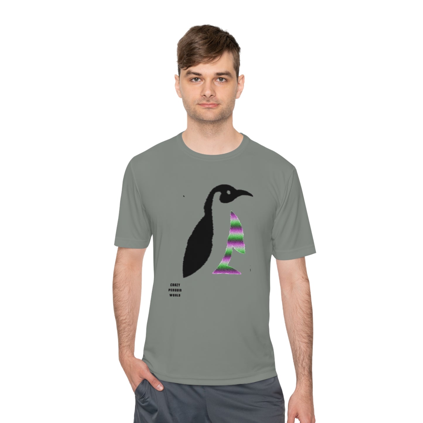 Moisture Wicking Tee: Crazy Penguin World Logo #2