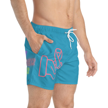 Swim Trunks: Fight Cancer Turquoise