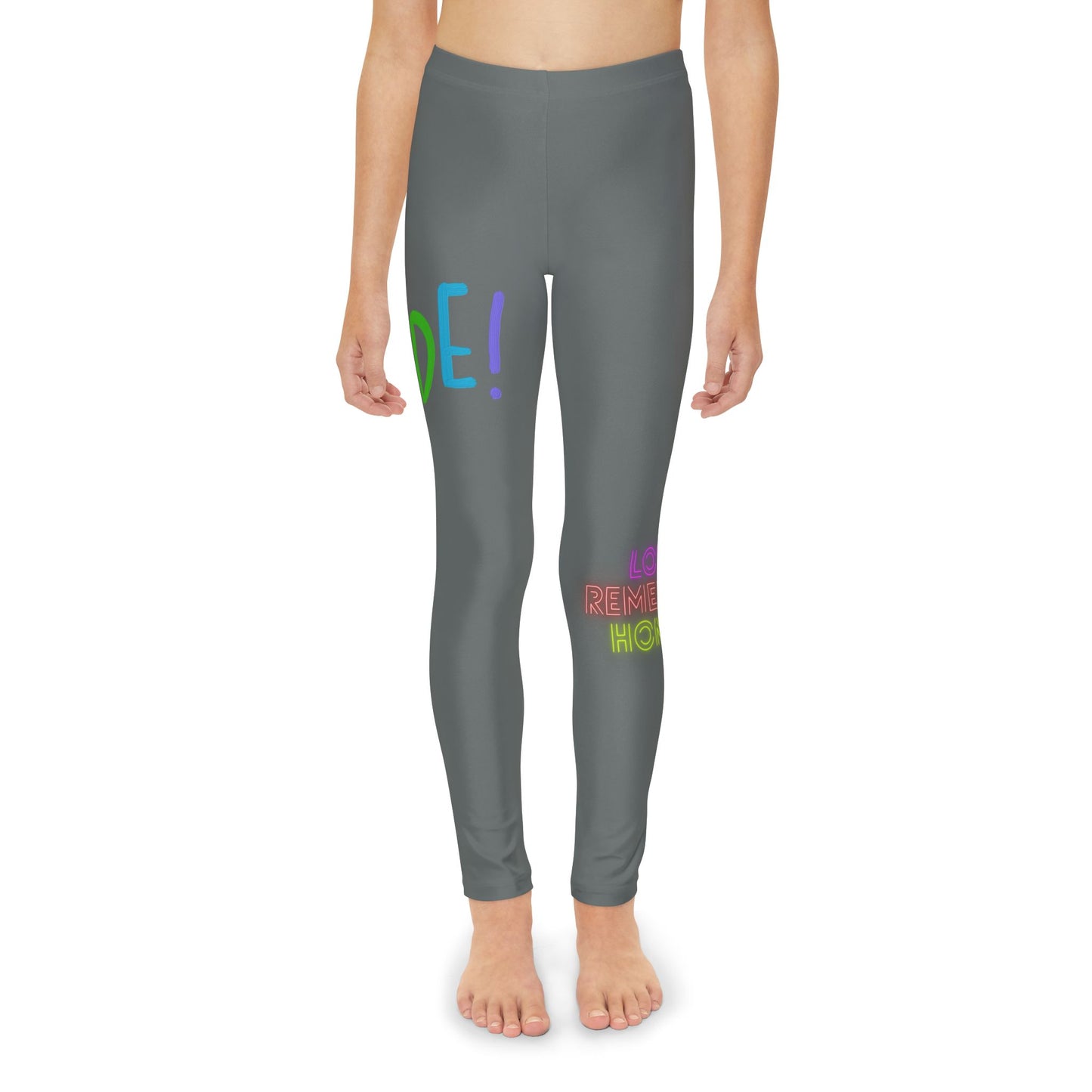 Youth Full-Length Leggings: LGBTQ Pride Dark Grey