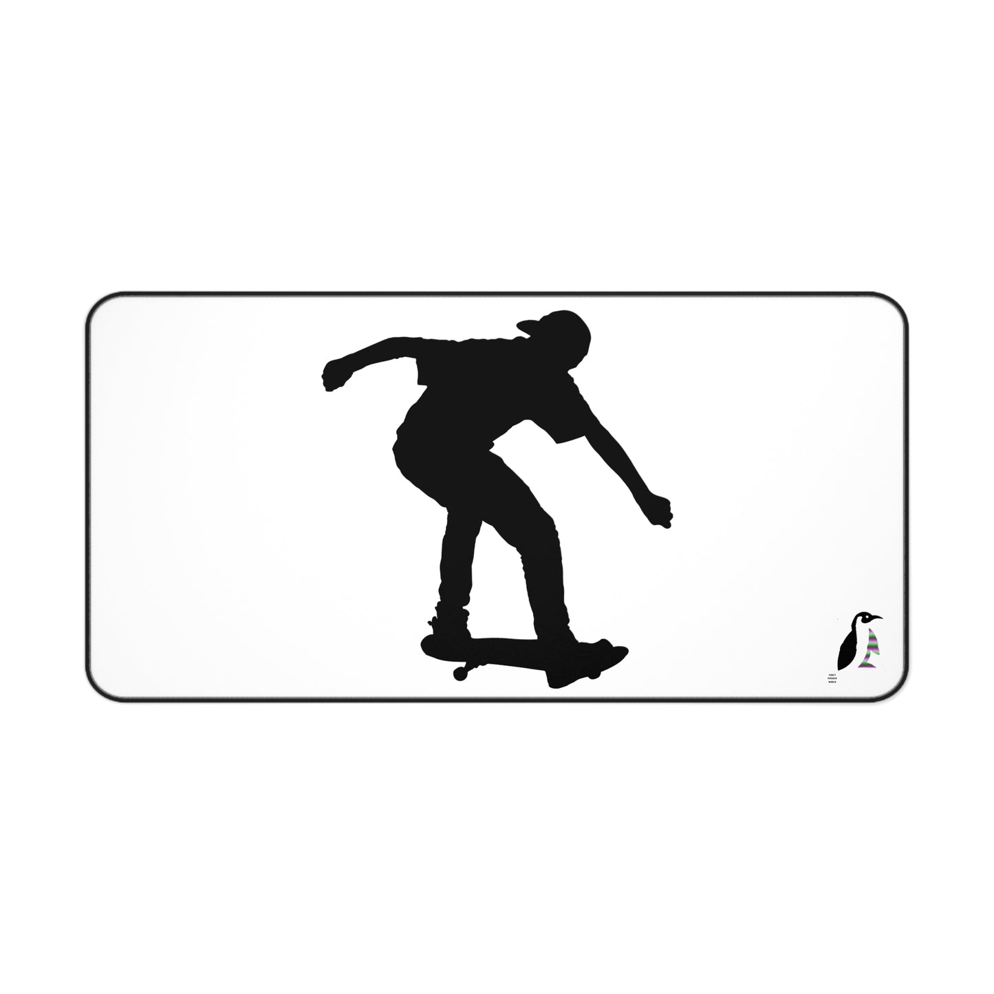 Desk Mat: Skateboarding White