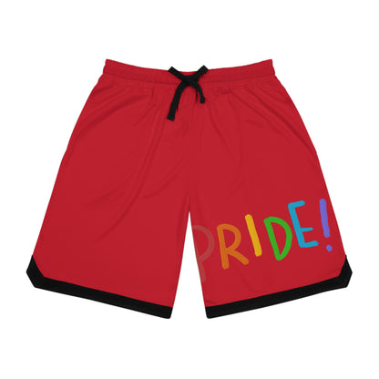 Basketball Rib Shorts: LGBTQ Pride Dark Red