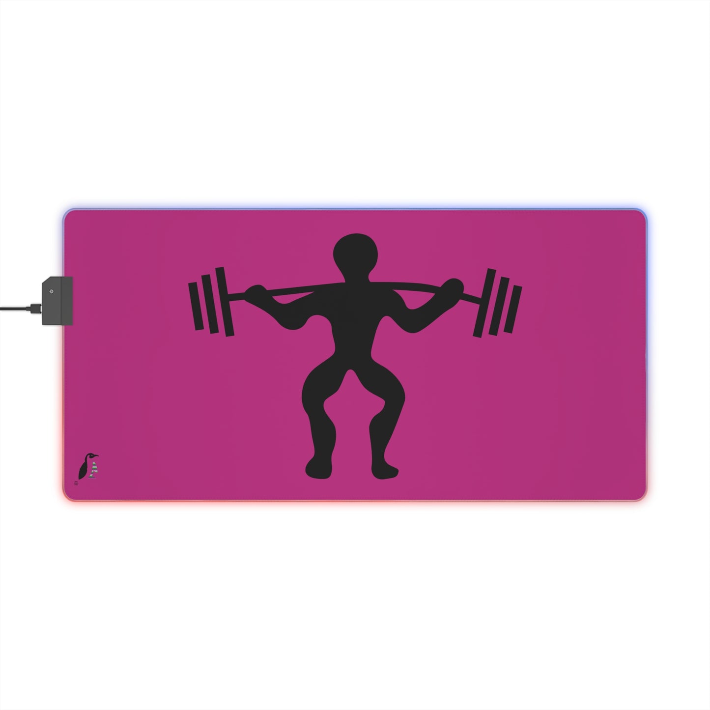 LED Gaming Mouse Pad: Weightlifting Pink