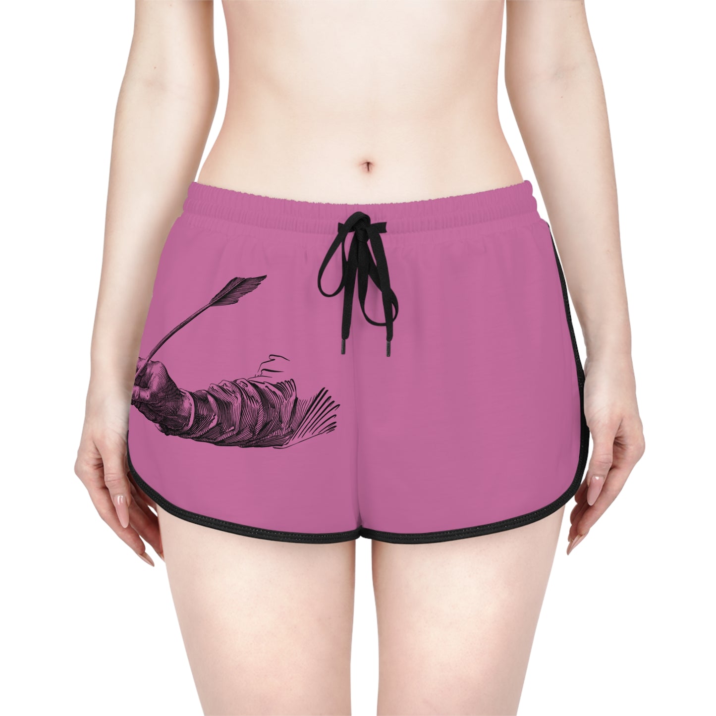 Women's Relaxed Shorts: Writing Lite Pink