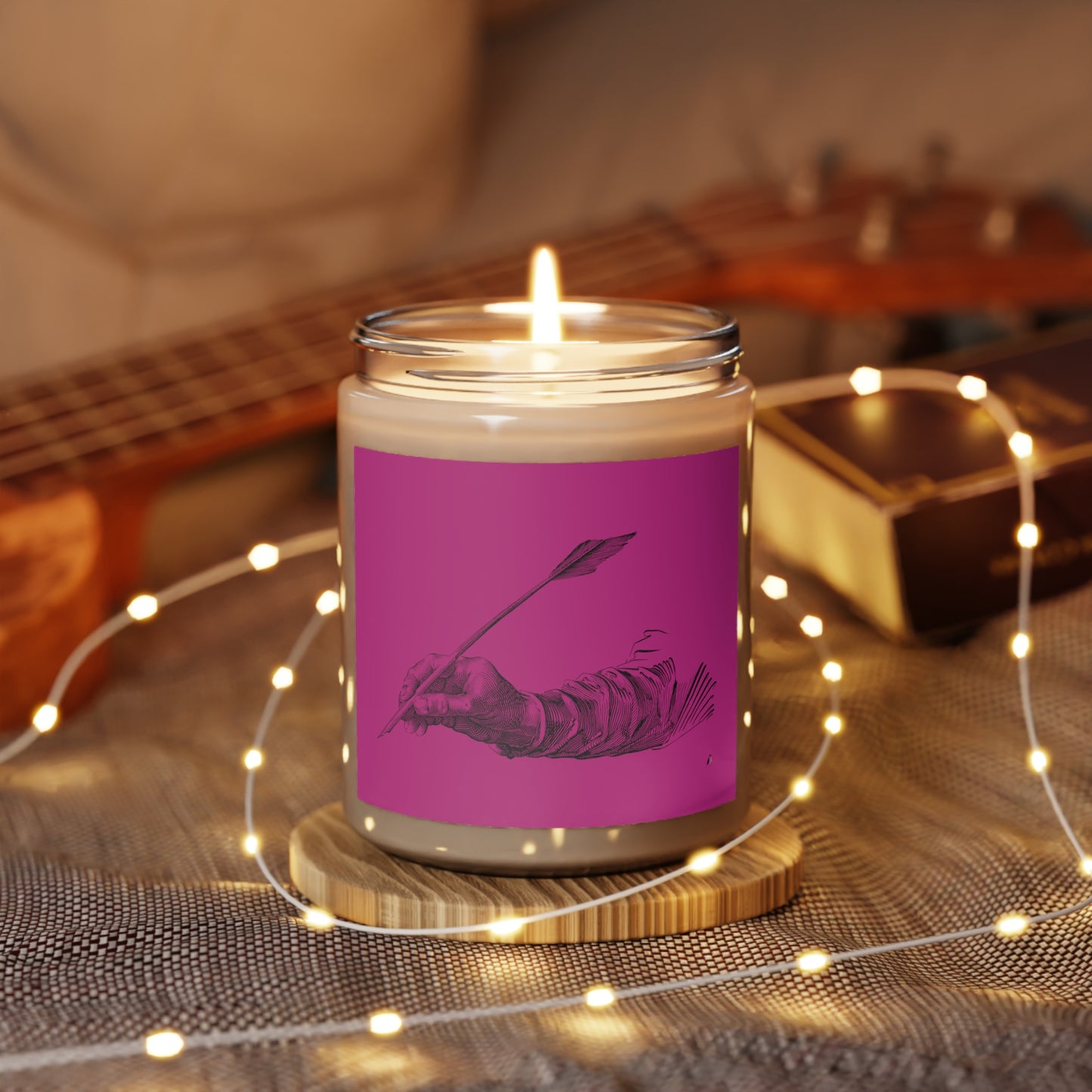 Scented Candle, 9oz: Writing Pink