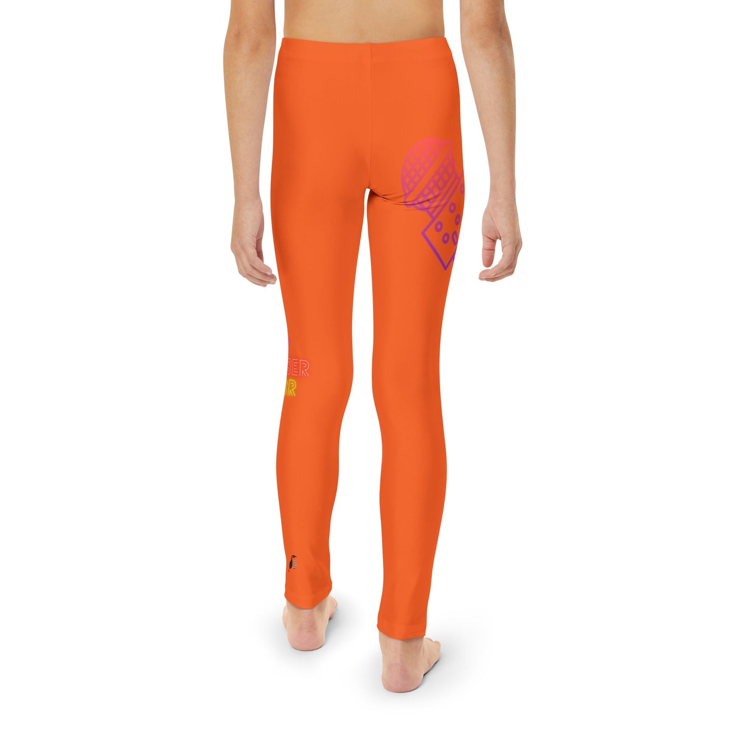 Youth Full-Length Leggings: Music Orange