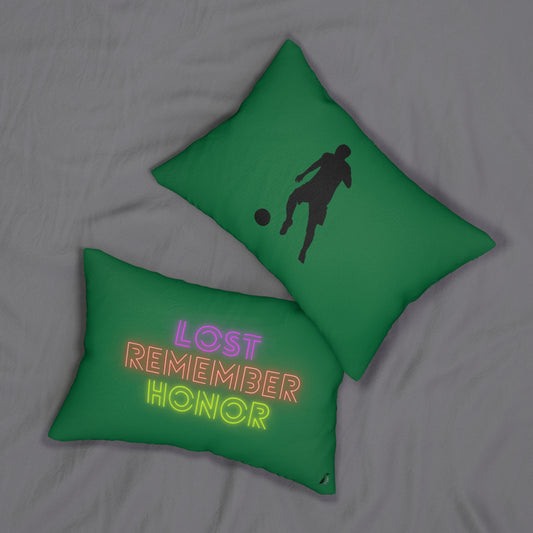 Spun Polyester Lumbar Pillow: Soccer Dark Green