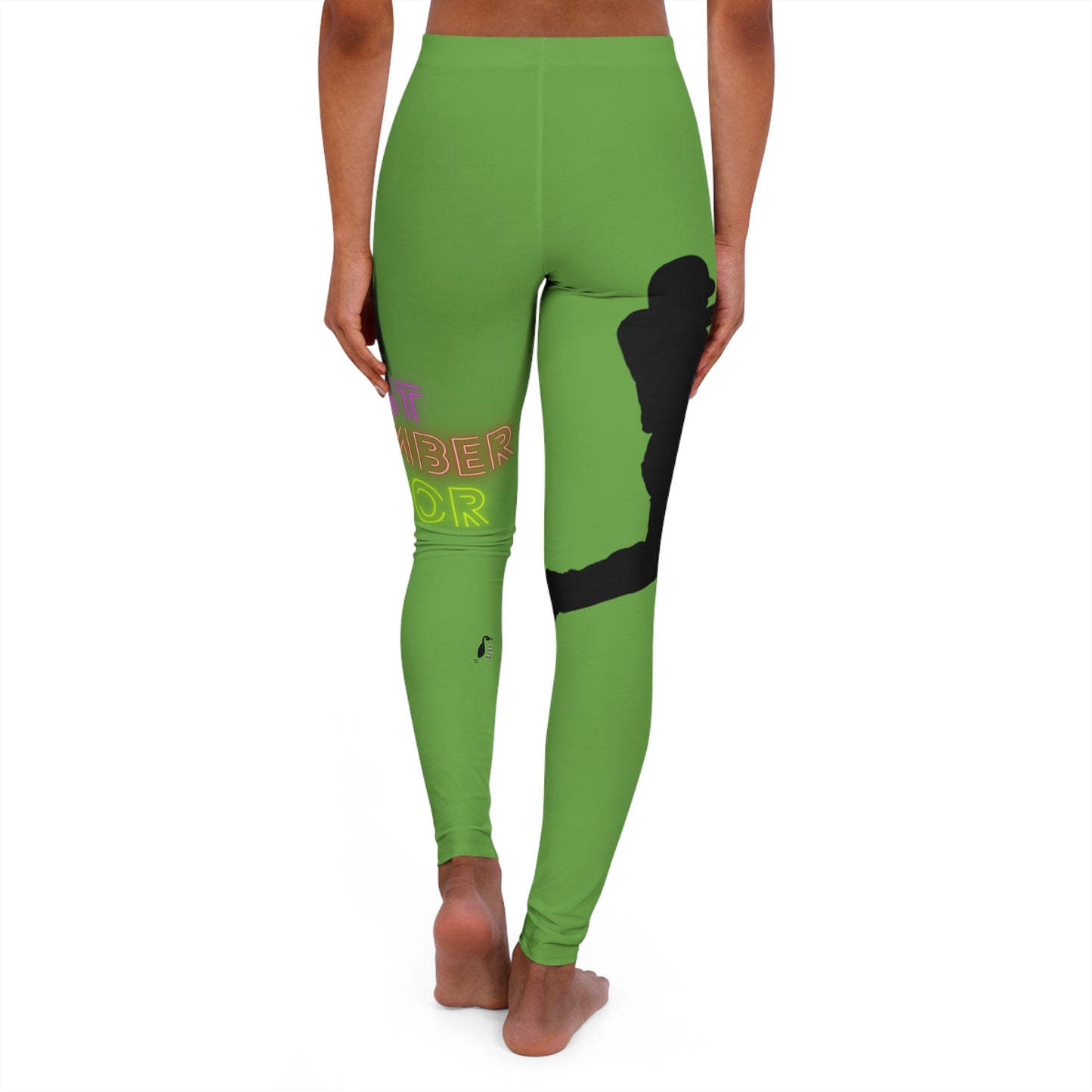 Women's Spandex Leggings: Baseball Green