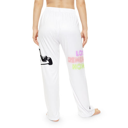 Pambabaeng Pajama Pants: Racing White 