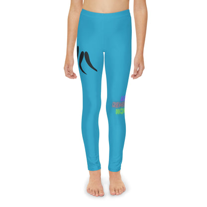 Youth Full-Length Leggings: Wrestling Turquoise