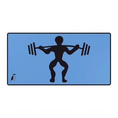 Desk Mats: Weightlifting Lite Blue