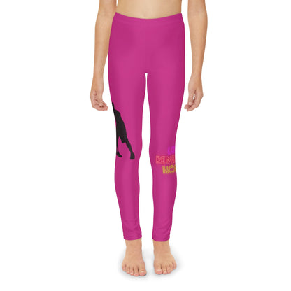 Youth Full-Length Leggings: Basketball Pink