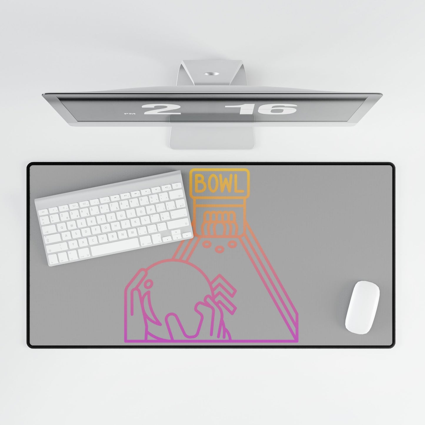 Desk Mats: Bowling Lite Grey