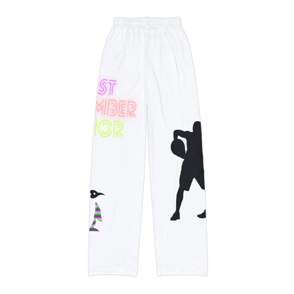 Kids Pajama Pants: Basketball White