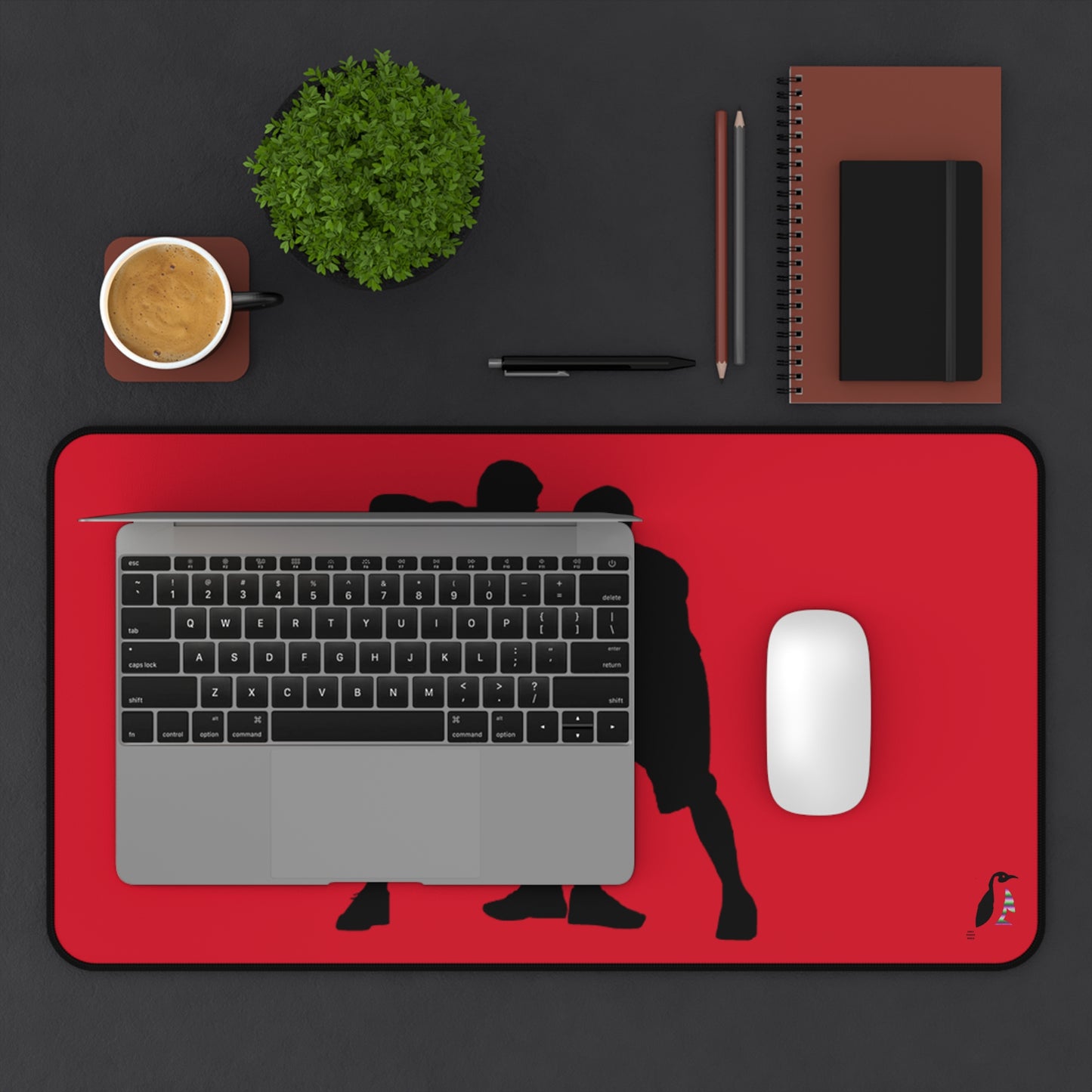 Desk Mat: Basketball Dark Red