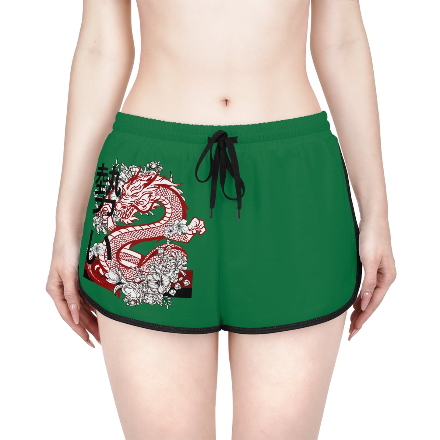 Women's Relaxed Shorts: Dragons Dark Green