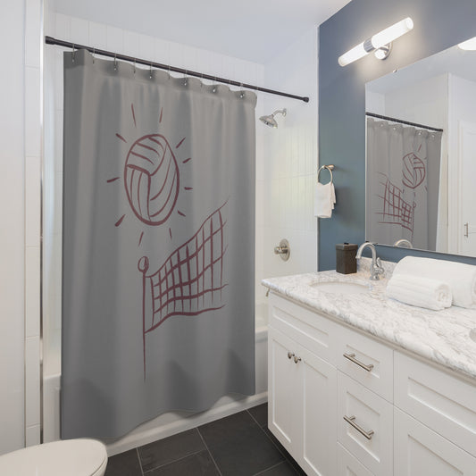 Shower Curtains: #1 Volleyball Grey