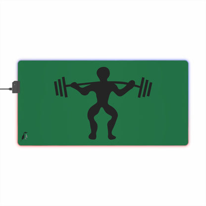 LED Gaming Mouse Pad: Weightlifting Dark Green