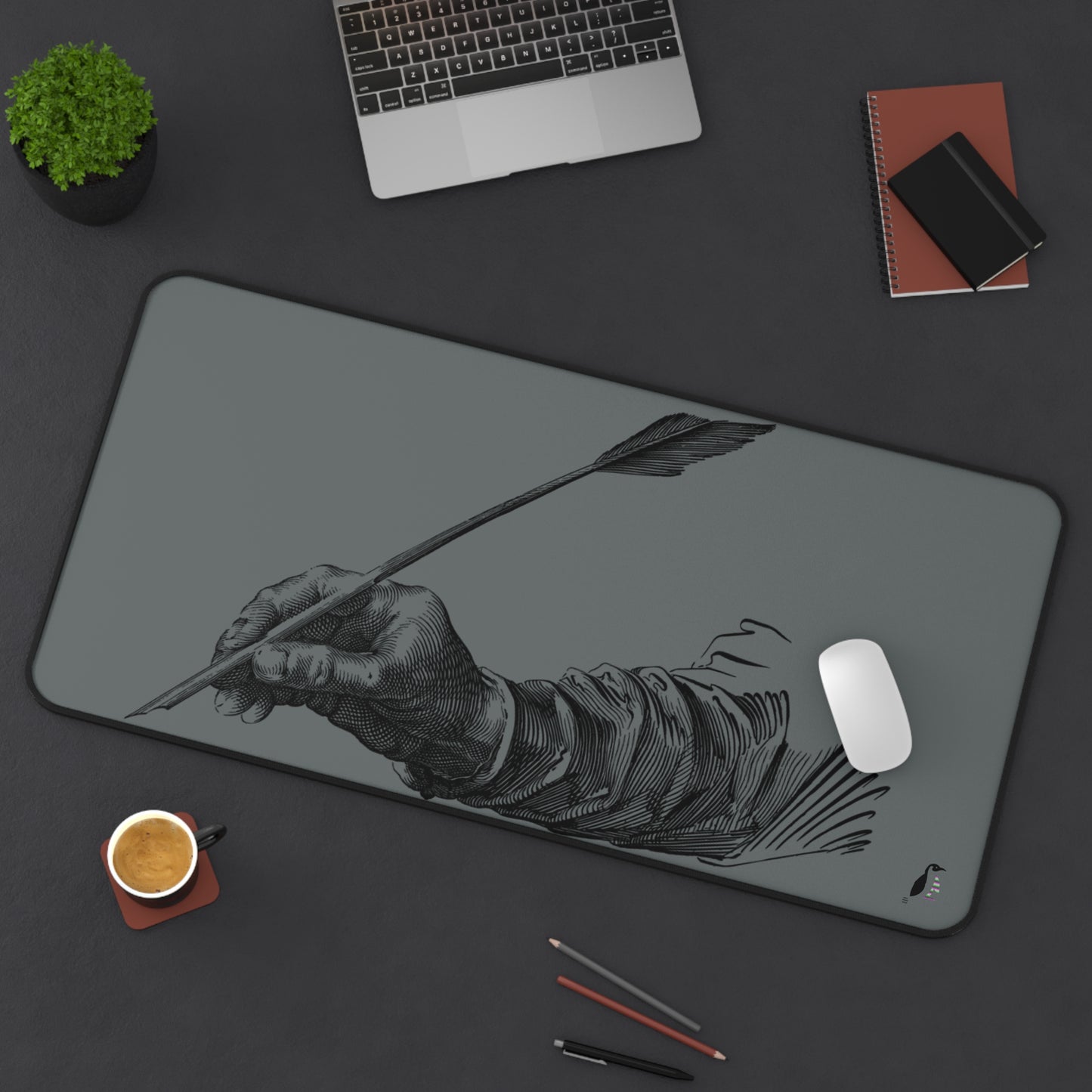 Desk Mat: Writing Dark Grey