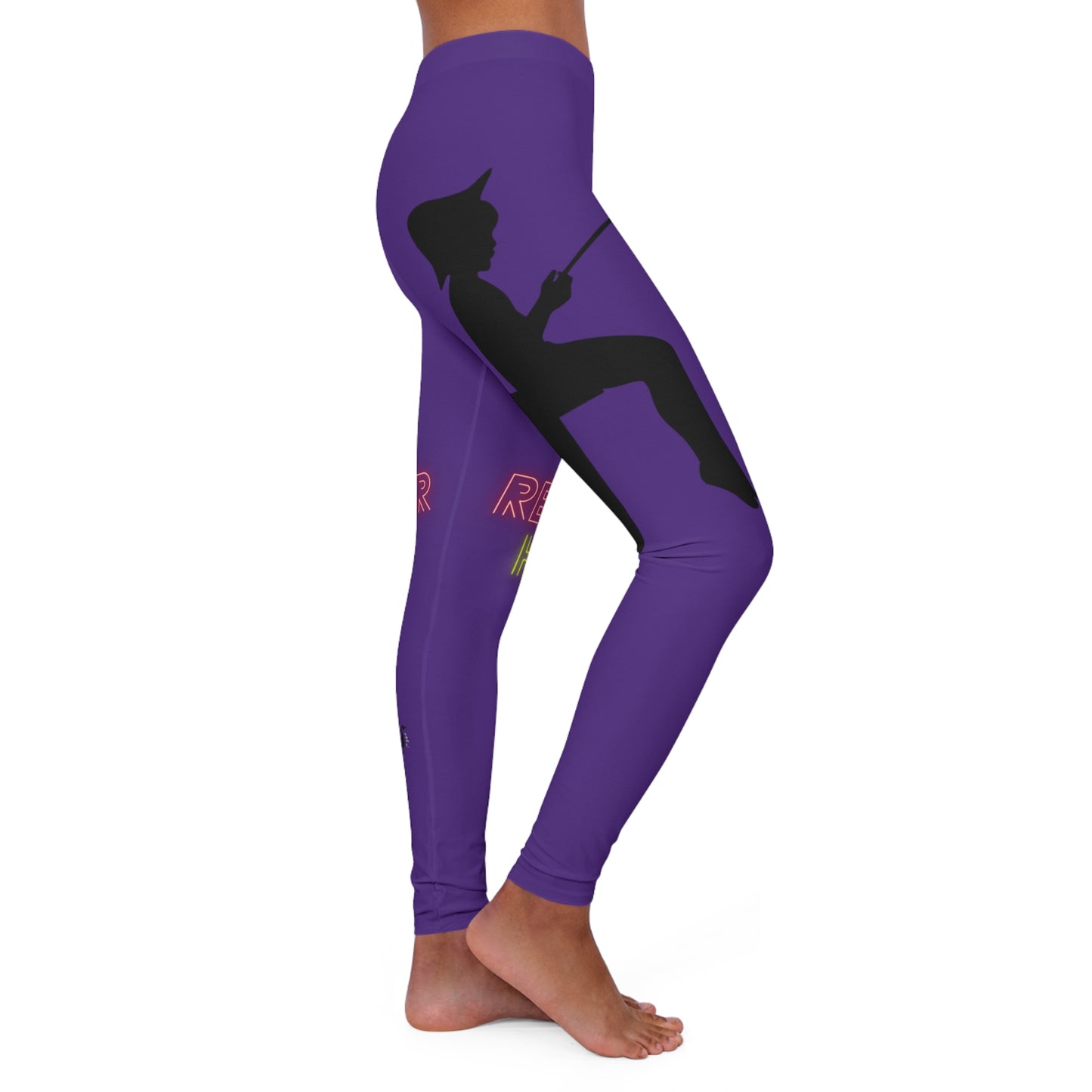 Women's Spandex Leggings: Fishing Purple